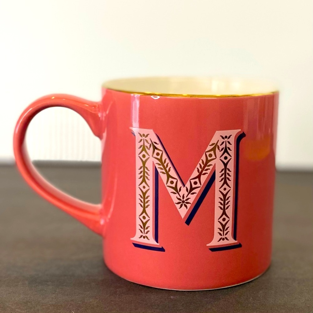 Opalhouse Stoneware Mug Initial Monogram M Pink Cup